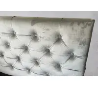 JASMINA pojedyncze łóżko tapicerowane 90x200 ze stelażem, zagłowie pikowane guzikami