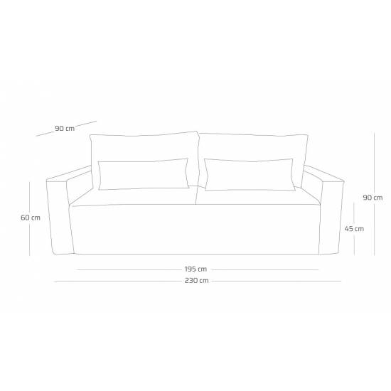 COLLIN S1 sofa 3-osobowa funkcja spania