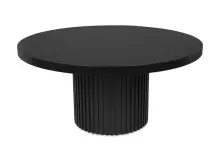 FORTIS duży stolik kawowy Ø 90 ryflowana noga, czarny