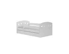 GABI śliczne białe łóżko dla dziewczynki 80x180 z barierką i  szufladą