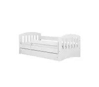 SONIC 1 białe łóżko dziecięce 80x180 z barierką i  szufladą