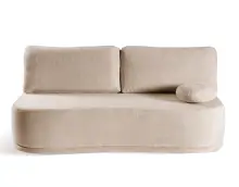 KIDNEY nowoczesna kanapa rozkładana z pojemnikiem w tkaninie Curio 11 beżowa