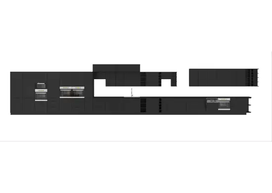 NORIS 60x60 GN-90 1F szafka kuchenna wisząca narożna (45°) czarny mat / czarny mat