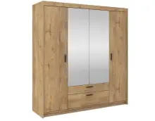 SELENA szafa 4- drzwiowa z lustrem, dąb lefkas