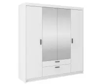 SELENA szafa 4- drzwiowa z lustrem, biała