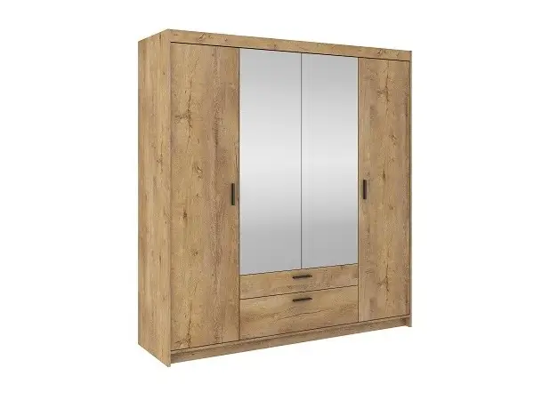 SELENA szafa 4- drzwiowa z lustrem, dąb lefkas