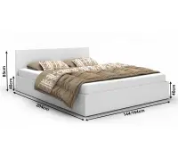 Białe łóżko dwuosobowe MONAKO 160x200 ze stelażem podnoszonym