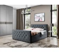 PRATO K19 stylowe łóżko kontynentalne 140x200 z pojemnikiem, pik chesterfield