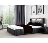 PRATO T3 łóżko tapicerowane z LED 200x200 ze stelażem i pojemnikiem
