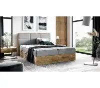 PRATO K11 dwuosobowe łóżko kontynentalne 160x200 z pojemnikiem, drewniana skrzynia