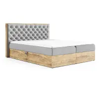 PRATO K12 łóżko kontynentalne 200x200  z pojemnikiem, drewniana skrzynia, pik chesterfield