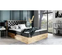 PRATO K12 łóżko kontynentalne 120x200 z pojemnikiem, drewniana skrzynia, pik chesterfield