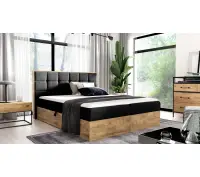 PRATO K10 łóżko kontynentalne 140x200 z pojemnikiem, drewniana skrzynia