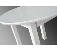 POLI 1  biały stół okrągły fi 100 cm rozkładany do 100x130