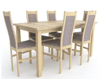 Zestaw stół LARGO 80x150+40 i 6 x krzesła AGATA