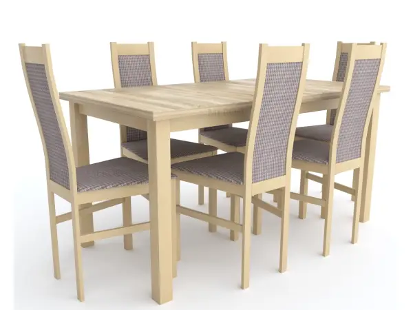 Zestaw stół LARGO 80x150+40 i 6 x krzesła AGATA