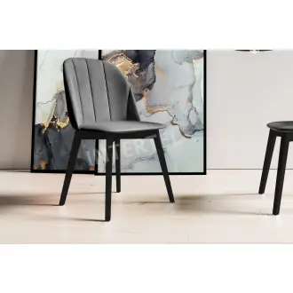 OD RĘKI ! MODERN M20 krzesło tapicerowane szare BLUVEL 14, stelaż czarny