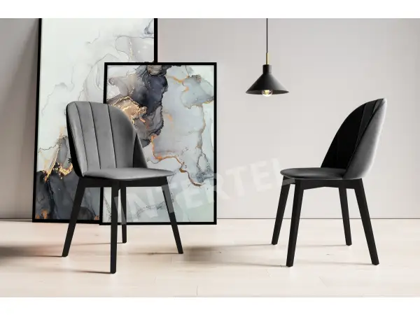 OD RĘKI ! MODERN M20 krzesło tapicerowane szare BLUVEL 14, stelaż czarny