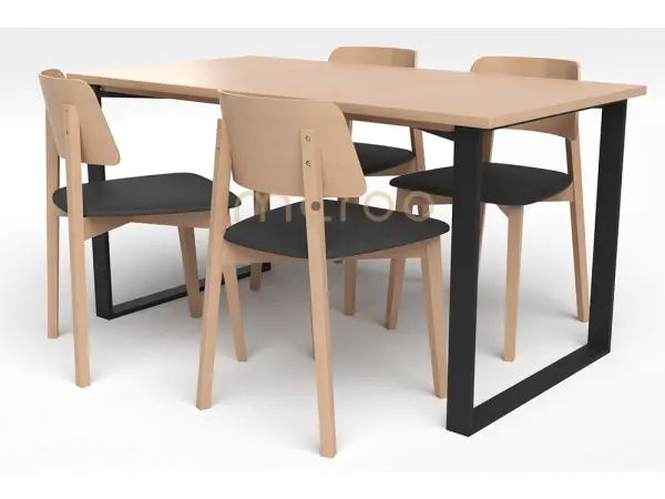 Zestaw 4 osobowy w stylu loft: stół MODERN M5 80x125 i krzesła MODERN M26, kolor