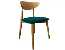 MODERN M33 krzesło butelkowa zieleń dąb jasny, tkanina Riviera 38