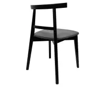 OD RĘKI ! MODERN M44 czarne drewniane krzesło z tapicerowanym siedziskiem w szarej tkaninie Bluvel 14