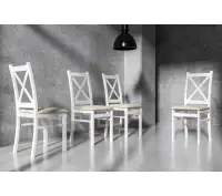 Komplet czterech krzeseł SKANDI białe
