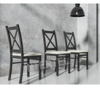 Komplet trzech krzeseł SKANDI czarne