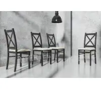 Komplet czterech krzeseł SKANDI czarne