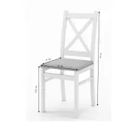 OD RĘKI ! SKANDI krzesło białe, tkanina szara casablanca 2314