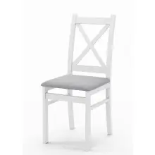 OD RĘKI ! SKANDI krzesło białe, tkanina szara casablanca 2314