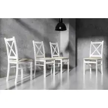 Komplet czterech krzeseł SKANDI białe