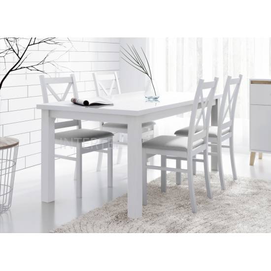Biały zestaw 4 osobowy: stół 80x120 i krzesła SKANDI casablanca 2314
