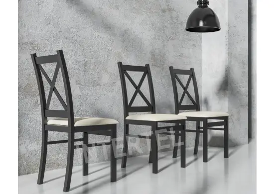 Komplet trzech krzeseł SKANDI czarne