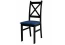 Czarne drewniane krzesło SKANDI z tapicerowanym siedziskiem