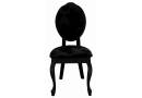 OKAZJA ! SONIA czarne, drewniane krzesło w czarnej tkaninie Bluvel 19 w ludwikowskim stylu