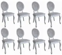 8 krzeseł do jadalni SONIA biały półmat