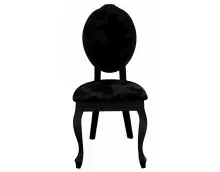 SONIA czarne, drewniane krzesło w czarnej tkaninie Bluvel 19 w ludwikowskim stylu - OKAZJA