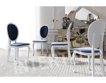 Komplet czterech 4 krzeseł SONIA białe