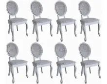8 krzeseł do jadalni SONIA biały półmat