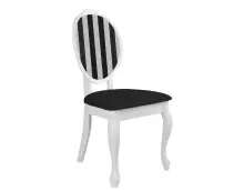 SONIA białe krzesło tkanina w pasy
