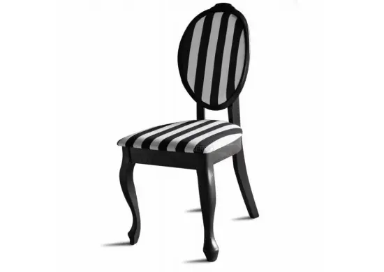Czarne krzesło SONIA tkanina czarne pasy