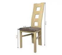 Zestaw 6-osobowy: krzesła WINDOW GIĘTE + STÓŁ largo 80x150 + 40 cm