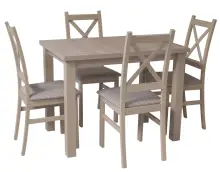 Zestaw: stół LARGO 80x120 cm i 4x krzesło SKANDI