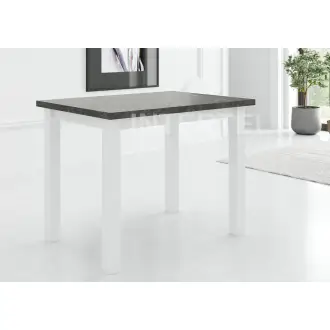 Stół rozkładany LAMARENTO 80x150-190 laminat beton / biały