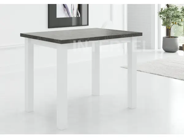 Stół LAMARENTO 80x120 laminat beton / biały