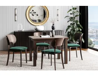 Komplet 4 krzeseł MODERN M35 i stół laminat  LARGO 70x100, kolory
