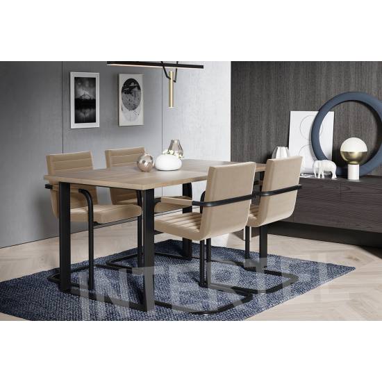 Zestaw 4 osobowy w stylu loft: stół 80x125 MODERN M5 i krzesła MODERN M32