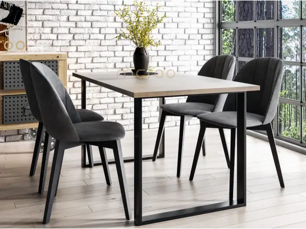 Nowoczesny zestaw 4 osobowy w stylu loft: stół MODERN  M6 i krzesła MODERN M20, kolory
