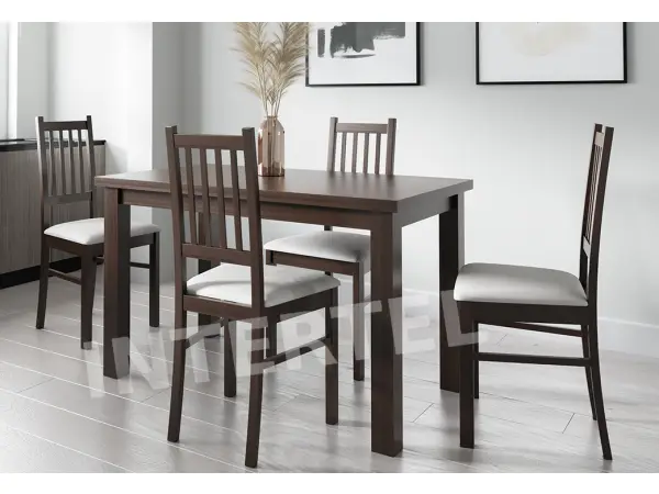 Zestaw mebli do jadalni 4-osobowy: stół LARGO 70x100 i krzesła OLAF