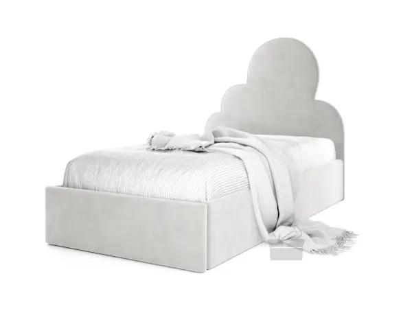 CHMURKA CLOUD  dziecięce łóżko tapicerowane 90x200 z zagłowiem chmurka